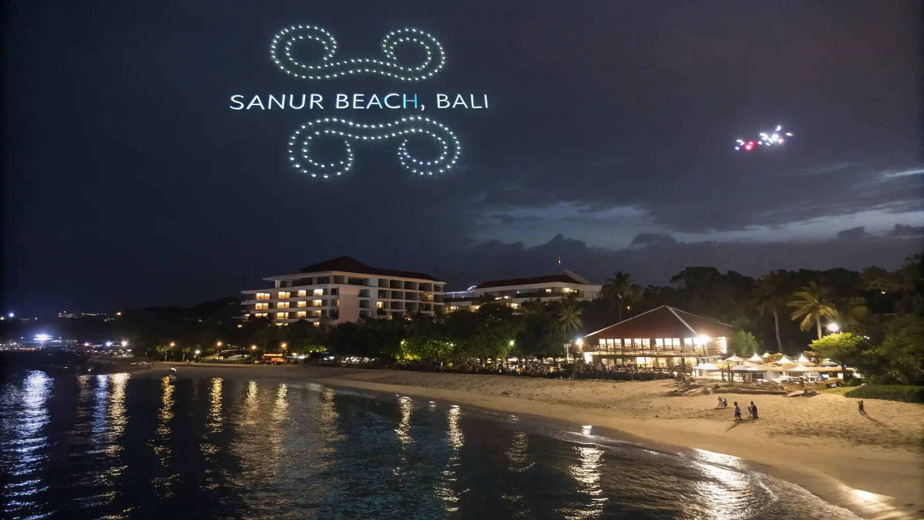 Sanur Beach | Drone Bali Pertunjukan | Pertunjukan Drone Bali