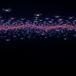 Pertunjukan drone Bali di langit malam